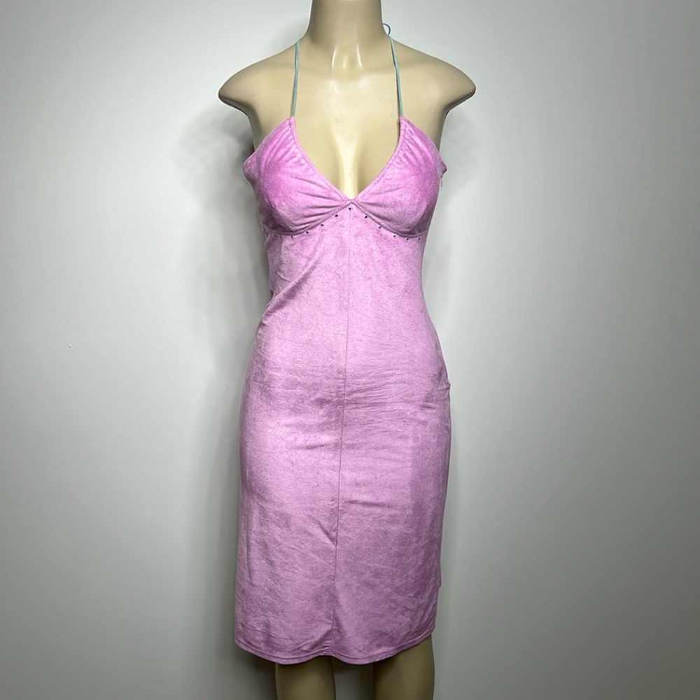 ABS Allen Schwartz Pink Halter Midi Dress